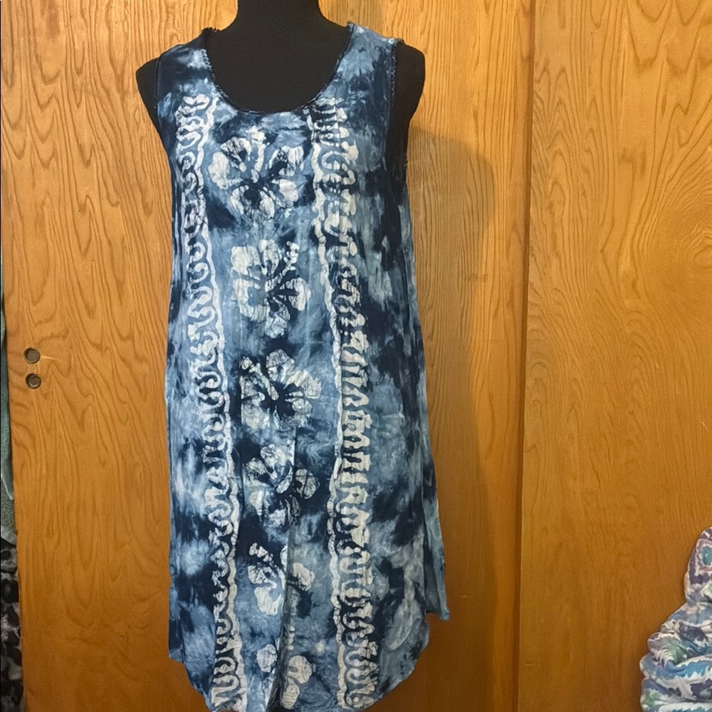 🎉SALE🎉$15 or 3 for $30🎉Blue Tie-Dye Sleeveless Dress